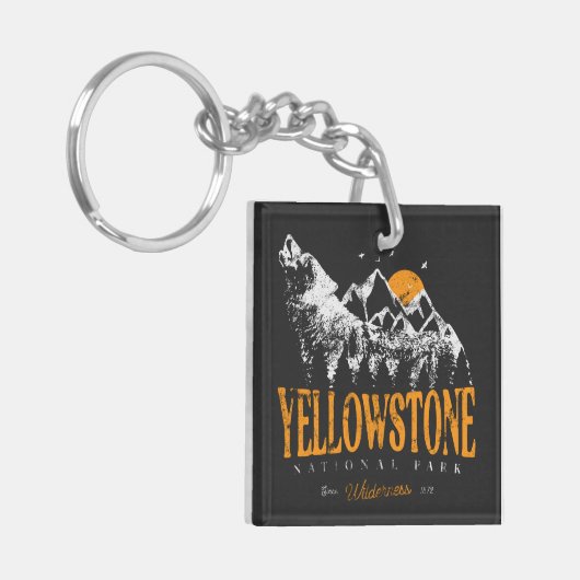 Yellowstone National Park Wolf Mountains  Sleutelhanger (Voorkant Links)