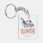 Yellowstone National Park Wolf Mountains  Sleutelhanger (Voorkant Links)