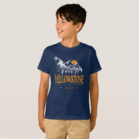 Yellowstone National Park Wolf Mountains  T-shirt (Voorkant volledig)