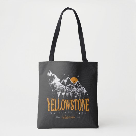 Yellowstone National Park Wolf Mountains  Tote Bag (Voorkant)