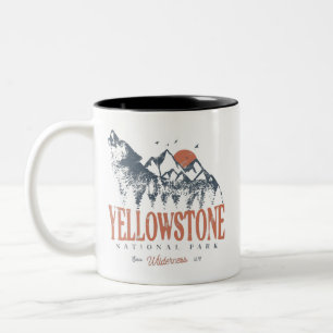 Yellowstone National Park Wolf Mountains  Tweekleurige Koffiemok