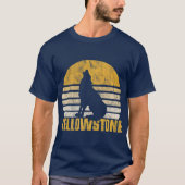  Yellowstone National Park Wolf Retro T-shirt (Voorkant)