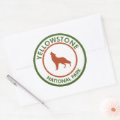 Yellowstone National Park Wolf Ronde Sticker (Envelop)