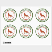 Yellowstone National Park Wolf Ronde Sticker (Vel)