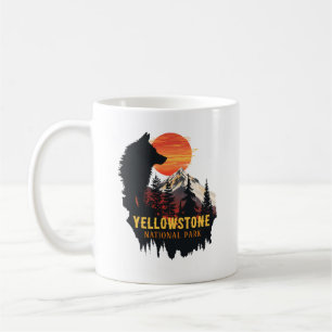 Yellowstone National Park, Wolf Sinaasappel Sunset Koffiemok