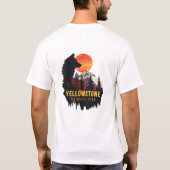 Yellowstone National Park, Wolf Sinaasappel Sunset T-shirt (Achterkant)