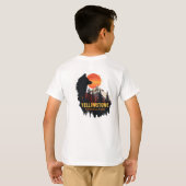 Yellowstone National Park, Wolf Sinaasappel Sunset T-shirt (Achterkant volledig)