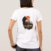 Yellowstone National Park, Wolf Sinaasappel Sunset T-shirt (Achterkant)