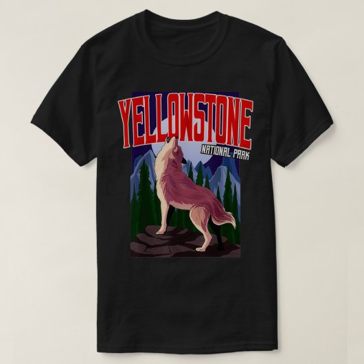 Yellowstone National Park Wolf T-shirt (Design voorkant)