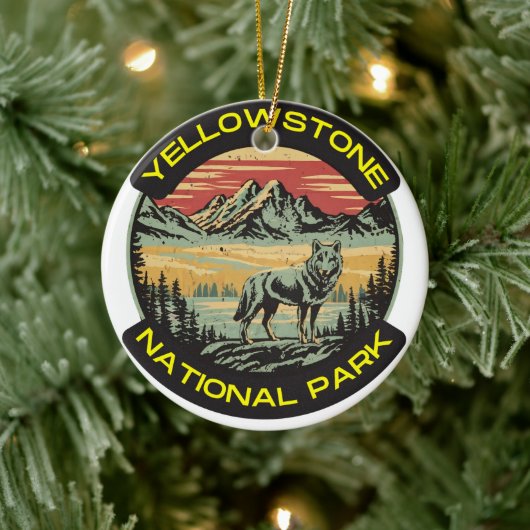  Yellowstone National Park wolfbergen Keramisch Ornament (Boom)