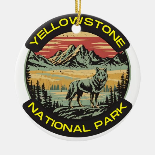  Yellowstone National Park wolfbergen Keramisch Ornament (Voorkant)