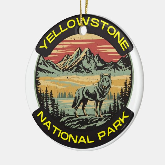  Yellowstone National Park wolfbergen Keramisch Ornament (Links)