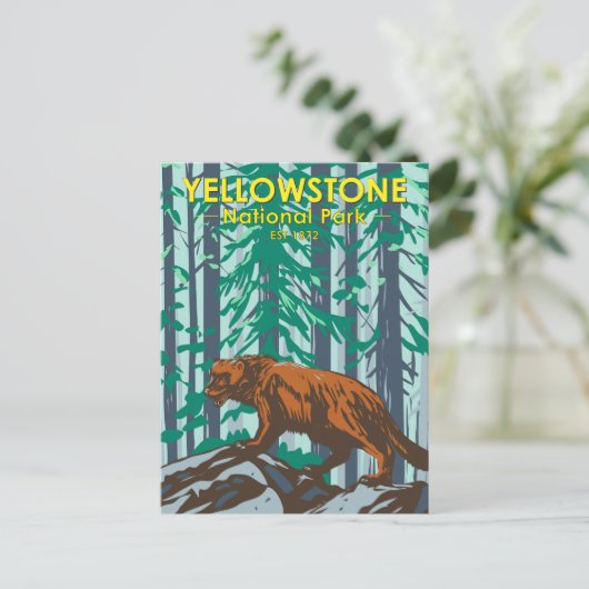 Yellowstone National Park Wolverine  Briefkaart (Staand voorkant)