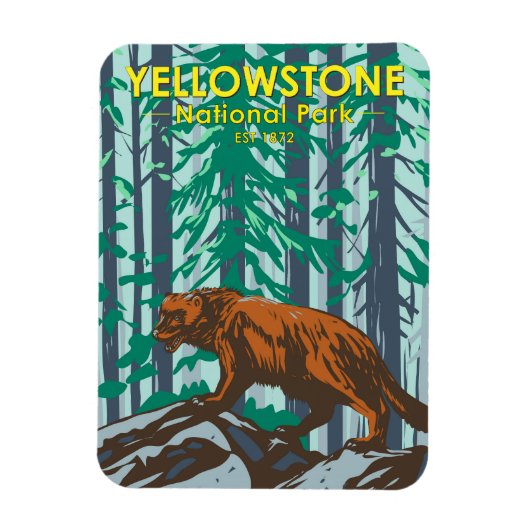 Yellowstone National Park Wolverine  Magneet (Verticaal)