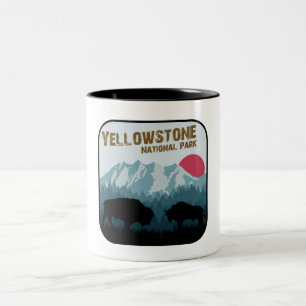 Yellowstone National Park WY  Style Bison Tweekleurige Koffiemok