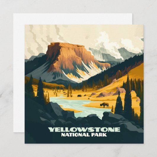 Yellowstone National Park Wyoming Berglandschap Re (Voorkant / Achterkant)