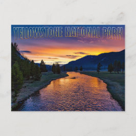 Yellowstone National Park Wyoming bij Sunset Strea Briefkaart