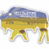 Yellowstone National Park Wyoming Bison Sticker (Voorkant)