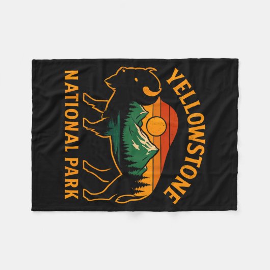Yellowstone National Park Wyoming Buffalo Bison Su Fleece Deken (Voorkant (Horizontaal))