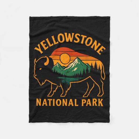 Yellowstone National Park Wyoming Buffalo Bison Su Fleece Deken (Voorkant)