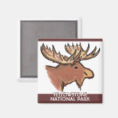 Yellowstone National Park Wyoming eland magneet (Voorkant / Achterkant)