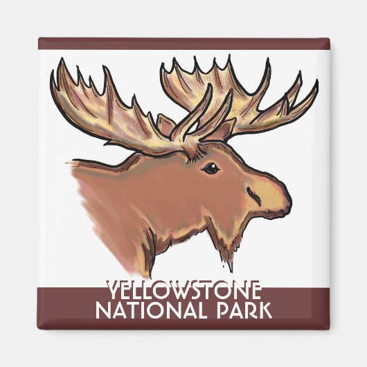 Yellowstone National Park Wyoming eland magneet (Voorkant)
