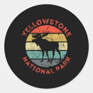 Yellowstone National Park Wyoming Eland Wandelen V Ronde Sticker