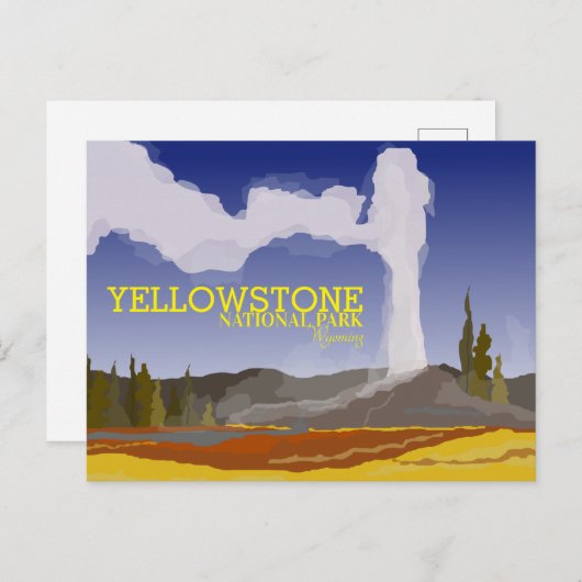 Yellowstone National Park Wyoming Geyser Briefkaart (Voorkant / Achterkant)