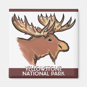 Yellowstone National Park Wyoming mose magnet
