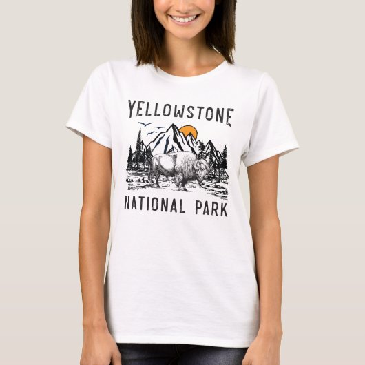  Yellowstone National Park Wyoming Mountain T-shirt (Voorkant)