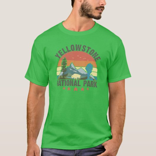 Yellowstone National Park Wyoming mountains landsc T-shirt (Voorkant)