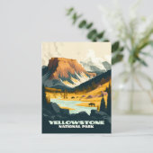 Yellowstone National Park Wyoming Mountains Retro Briefkaart (Staand voorkant)