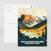 Yellowstone National Park Wyoming Mountains Retro Briefkaart (Voorkant / Achterkant)