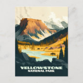 Yellowstone National Park Wyoming Mountains Retro Briefkaart (Voorkant)