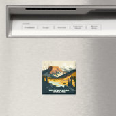 Yellowstone National Park Wyoming Mountains Retro Magneet (Insitu (Vaatwasser))