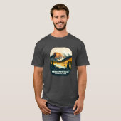 Yellowstone National Park Wyoming Mountains Retro T-shirt (Voorkant volledig)