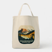 Yellowstone National Park Wyoming Mountains Retro Tote Bag (Achterkant)
