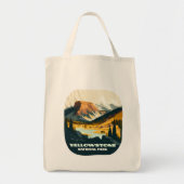 Yellowstone National Park Wyoming Mountains Retro Tote Bag (Voorkant)