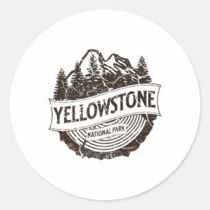 Yellowstone National Park Wyoming Natuur Wandelen Ronde Sticker