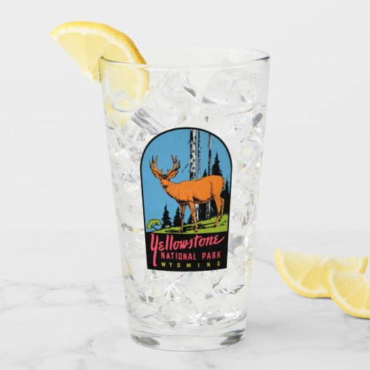 Yellowstone National Park Wyoming Pint Glass Glas (Voorkant ijs)