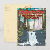 Yellowstone National Park, Wyoming-reisposter Briefkaart (Voorkant / Achterkant)