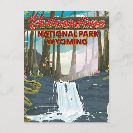 Yellowstone National Park, Wyoming-reisposter Briefkaart (Voorkant)
