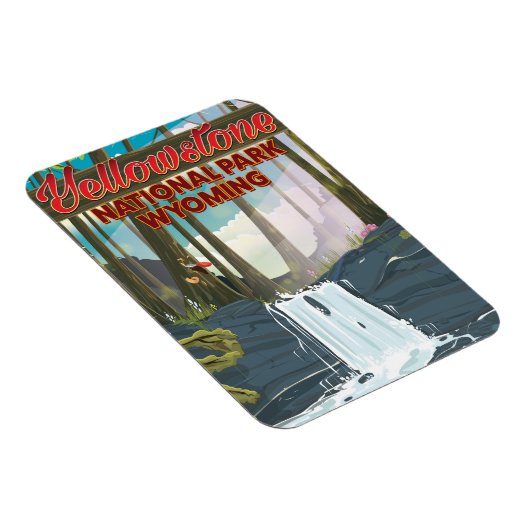 Yellowstone National Park, Wyoming-reisposter Magneet (Rechterzijde)