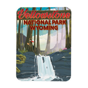 Yellowstone National Park, Wyoming-reisposter Magneet