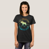 Yellowstone National Park Wyoming Retro Moose Hike T-shirt (Voorkant volledig)