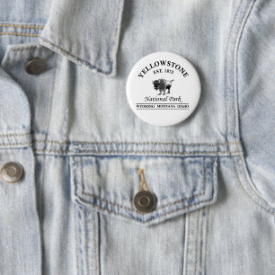 Yellowstone National Park Wyoming Ronde Button 5,7 Cm