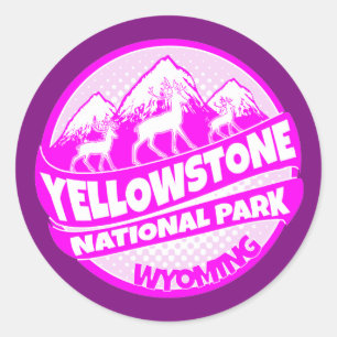 Yellowstone National Park Wyoming roze sticker