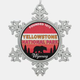 Yellowstone National Park Wyoming Tin Sneeuwvlok Ornament