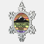 Yellowstone National Park Wyoming Tin Sneeuwvlok Ornament (Rechts)