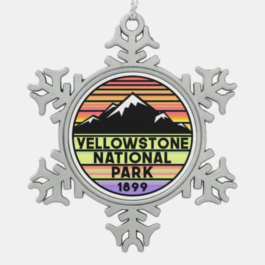Yellowstone National Park Wyoming Tin Sneeuwvlok Ornament (Voorkant)